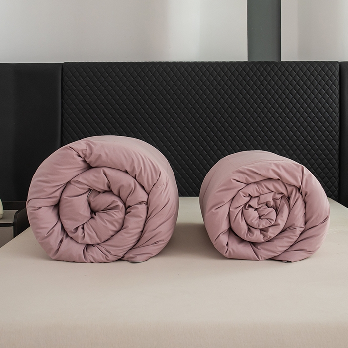 91家纺网 家纺一手货源 找家纺 华盛羽绒被壳 2025新款羽绒子母被50绒二合一子母被壳 豆沙色