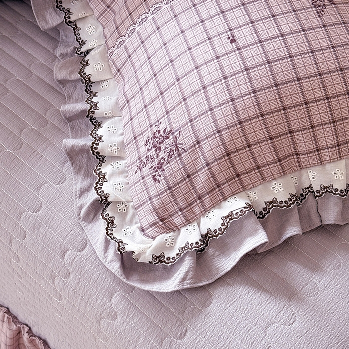 91家纺网 家纺一手货源 找家纺 韩约家纺 2025新款1双层刺绣花边法式床盖款棉麻四件套（全网控价：不低于1.5m139，1.8m144，2.0m149，2.0加大154） 如约