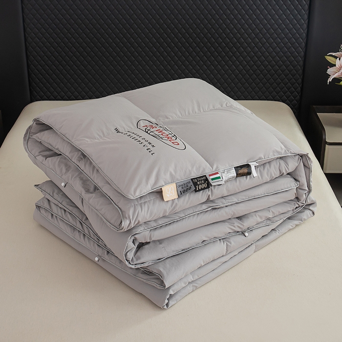 91家纺网 家纺一手货源 找家纺 华盛羽绒被壳 2025新款羽绒子母被50绒二合一子母被壳 灰色