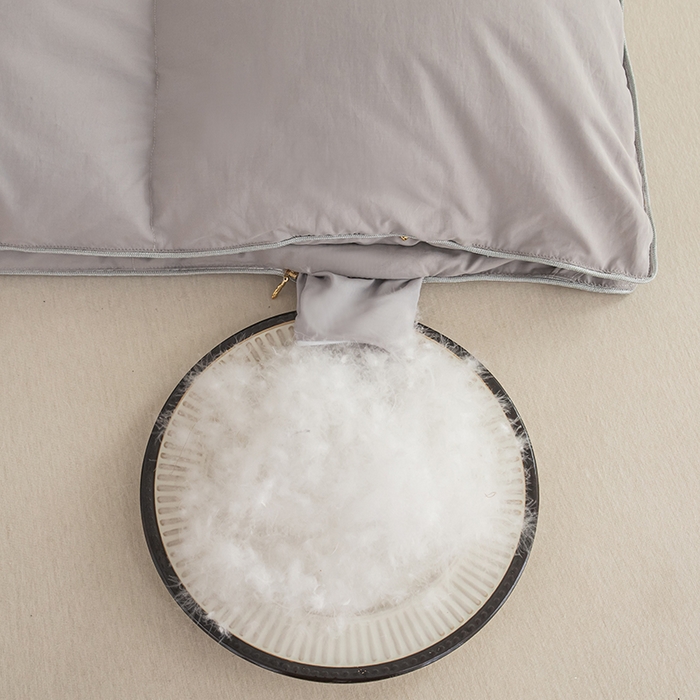 91家纺网 家纺一手货源 找家纺 华盛羽绒被壳 2025新款羽绒子母被50绒二合一子母被壳 灰色