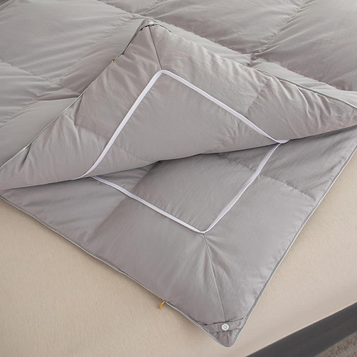 91家纺网 家纺一手货源 找家纺 华盛羽绒被壳 2025新款羽绒子母被50绒二合一子母被壳 灰色