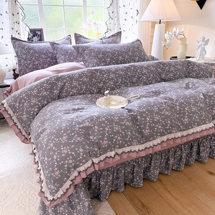 91家纺网 家纺一手货源 找家纺 韩约家纺 2025新款1双层刺绣花边法式床盖款棉麻四件套（全网控价：不低于1.5m139，1.8m144，2.0m149，2.0加大154） 婉婷