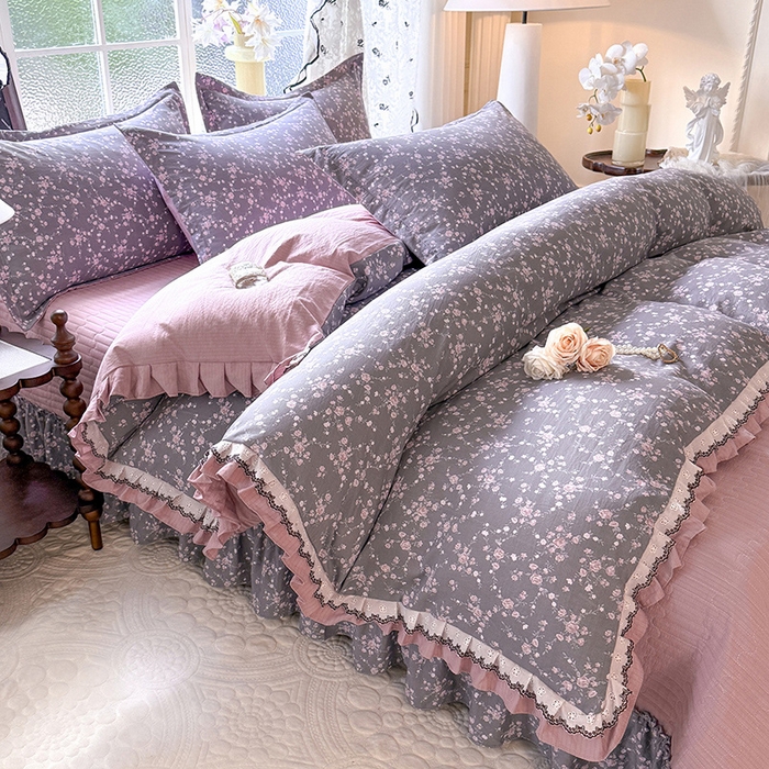 91家纺网 家纺一手货源 找家纺 韩约家纺 2025新款1双层刺绣花边法式床盖款棉麻四件套（全网控价：不低于1.5m139，1.8m144，2.0m149，2.0加大154） 婉婷