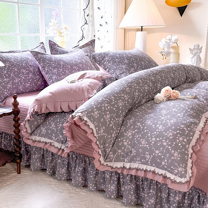 91家纺网 家纺一手货源 找家纺 韩约家纺 2025新款1双层刺绣花边法式床盖款棉麻四件套（全网控价：不低于1.5m139，1.8m144，2.0m149，2.0加大154） 婉婷