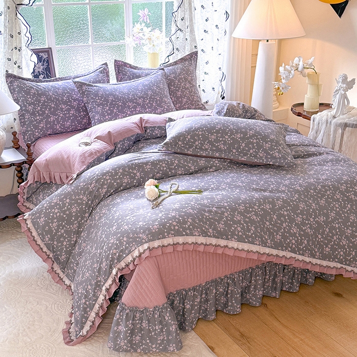 91家纺网 家纺一手货源 找家纺 韩约家纺 2025新款1双层刺绣花边法式床盖款棉麻四件套（全网控价：不低于1.5m139，1.8m144，2.0m149，2.0加大154） 婉婷