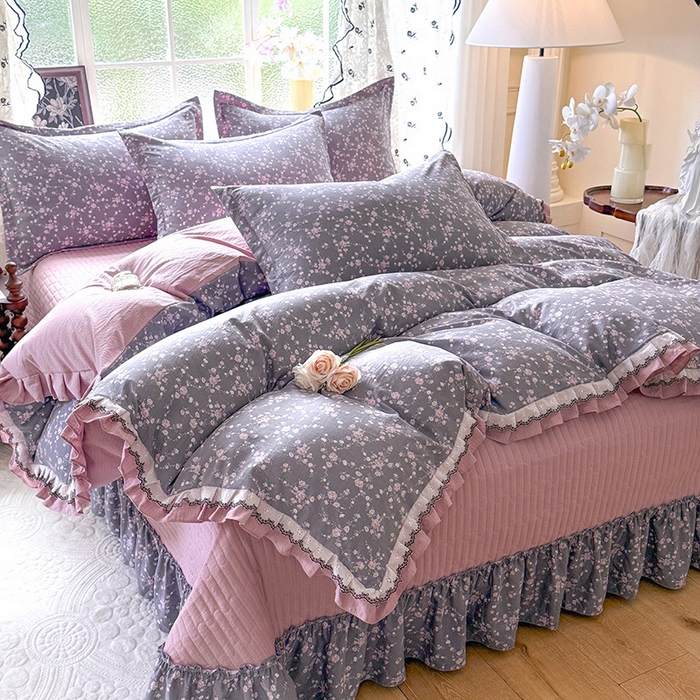 91家纺网 家纺一手货源 找家纺 韩约家纺 2025新款1双层刺绣花边法式床盖款棉麻四件套（全网控价：不低于1.5m139，1.8m144，2.0m149，2.0加大154） 婉婷