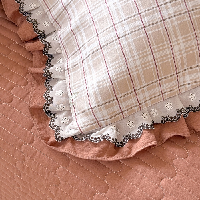 91家纺网 家纺一手货源 找家纺 韩约家纺 2025新款1双层刺绣花边法式床盖款棉麻四件套（全网控价：不低于1.5m139，1.8m144，2.0m149，2.0加大154） 约定