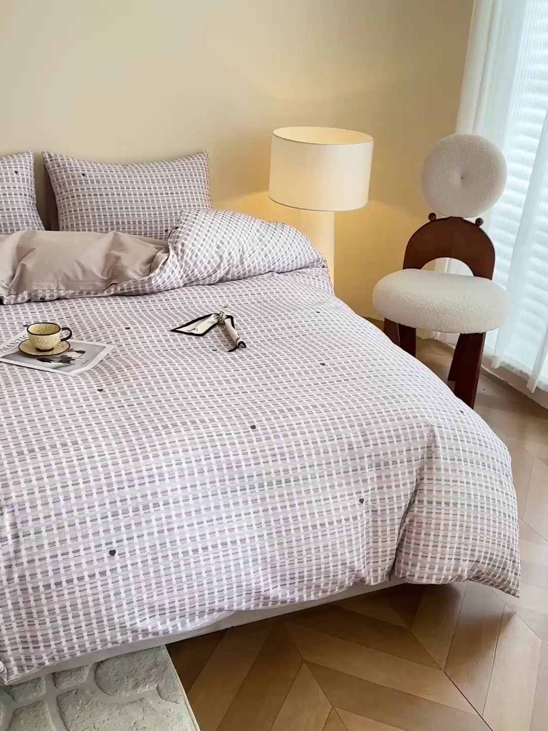 91家纺网 家纺一手货源 找家纺 捌月 2025新款A类数码印花北欧风全棉加厚磨毛四件套直播新品 瑞丽