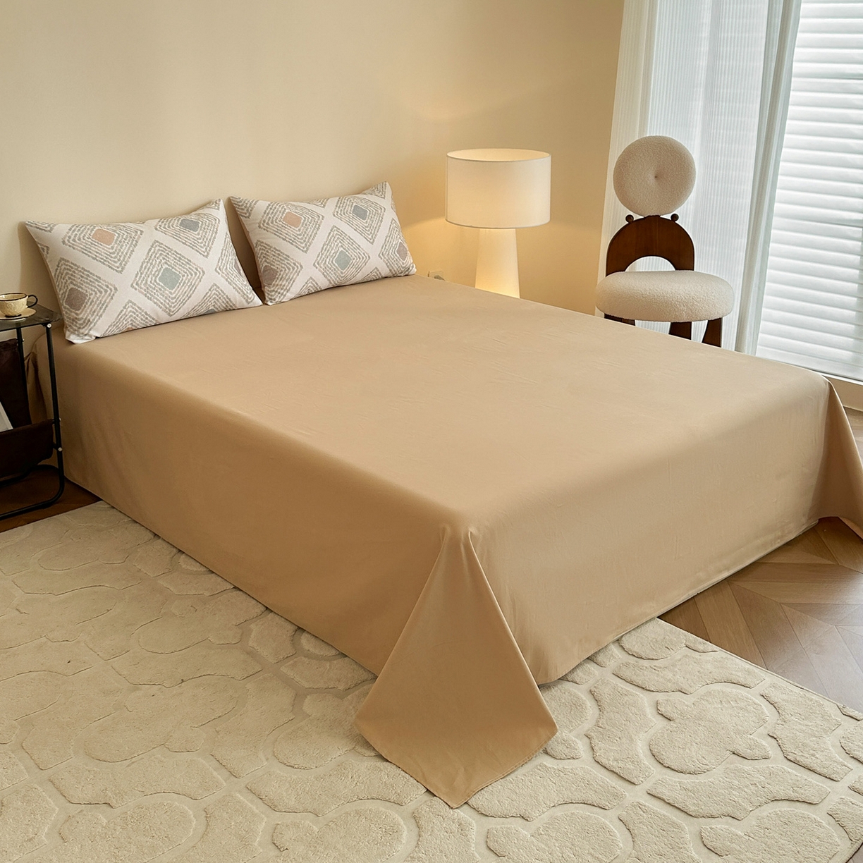 91家纺网 家纺一手货源 找家纺 捌月 2025新款A类数码印花北欧风全棉加厚磨毛四件套直播新品 贝拉