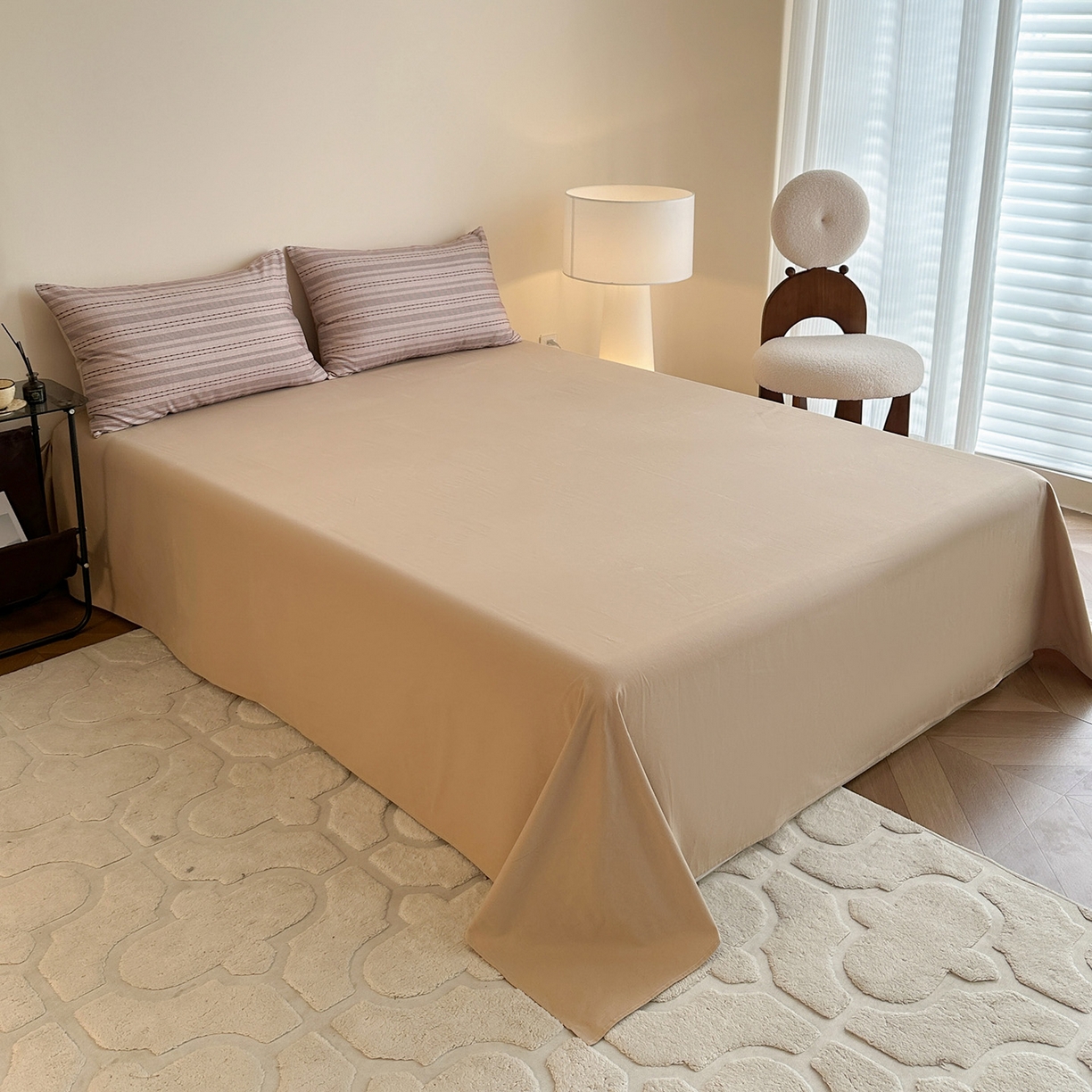 91家纺网 家纺一手货源 找家纺 捌月 2025新款A类数码印花北欧风全棉加厚磨毛四件套直播新品 初暖