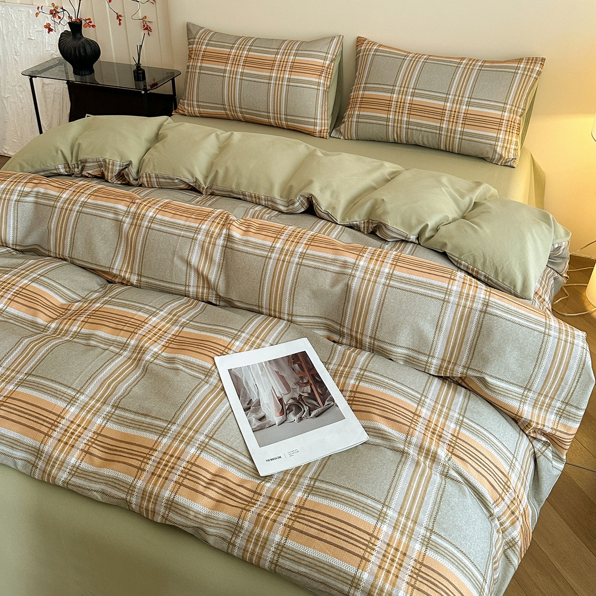 91家纺网 家纺一手货源 找家纺 捌月 2025新款A类数码印花北欧风全棉加厚磨毛四件套直播新品 罗迪