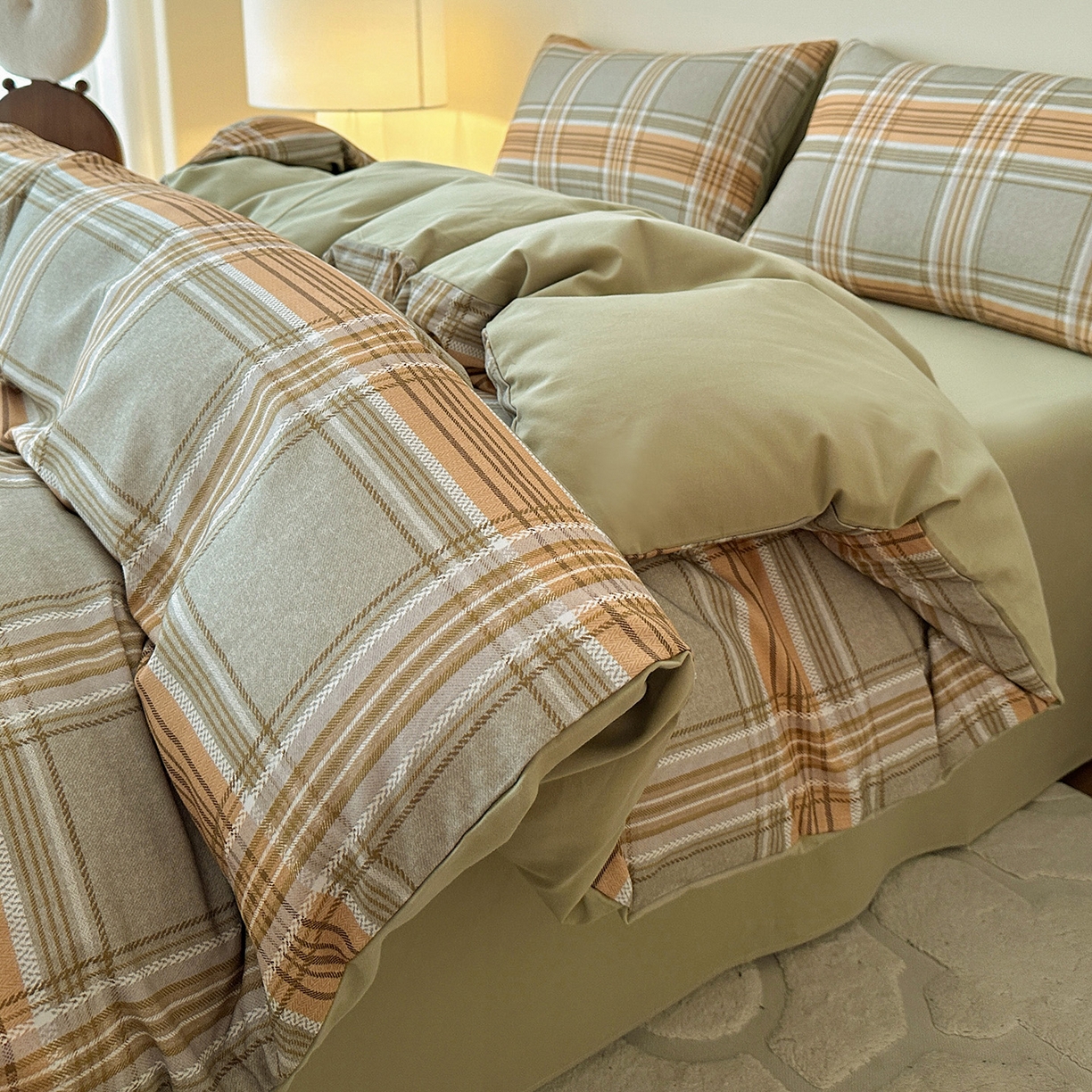 91家纺网 家纺一手货源 找家纺 捌月 2025新款A类数码印花北欧风全棉加厚磨毛四件套直播新品 罗迪