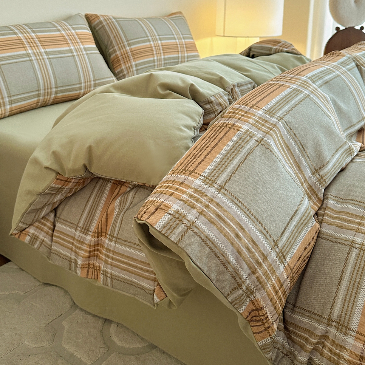 91家纺网 家纺一手货源 找家纺 捌月 2025新款A类数码印花北欧风全棉加厚磨毛四件套直播新品 罗迪