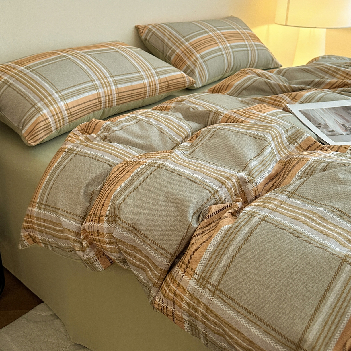 91家纺网 家纺一手货源 找家纺 捌月 2025新款A类数码印花北欧风全棉加厚磨毛四件套直播新品 罗迪