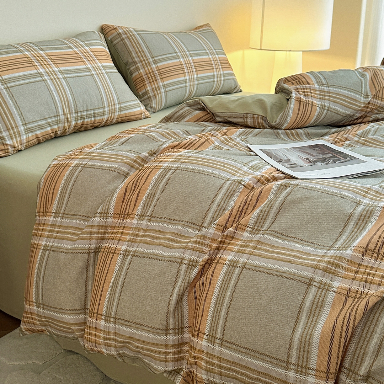 91家纺网 家纺一手货源 找家纺 捌月 2025新款A类数码印花北欧风全棉加厚磨毛四件套直播新品 罗迪