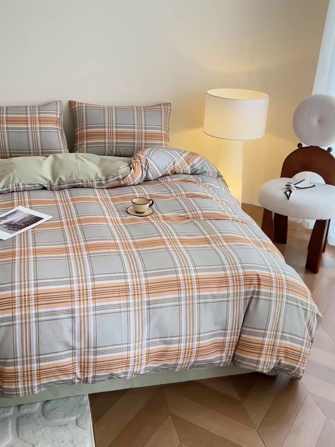 91家纺网 家纺一手货源 找家纺 捌月 2025新款A类数码印花北欧风全棉加厚磨毛四件套直播新品 罗迪