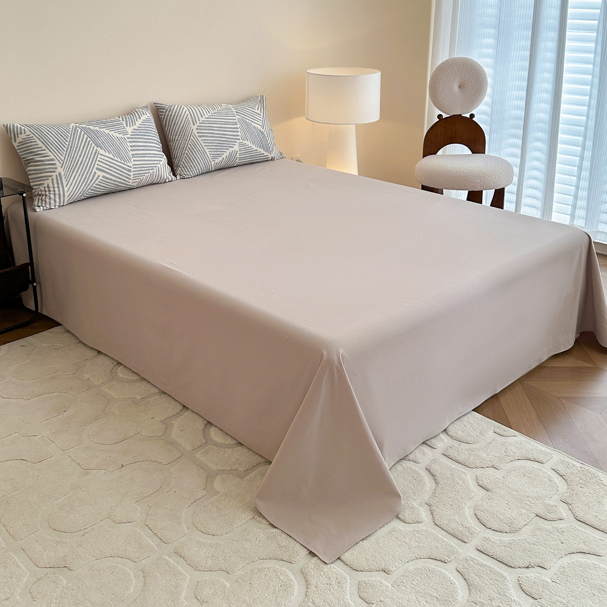 91家纺网 家纺一手货源 找家纺 捌月 2025新款A类数码印花北欧风全棉加厚磨毛四件套直播新品 纳纹