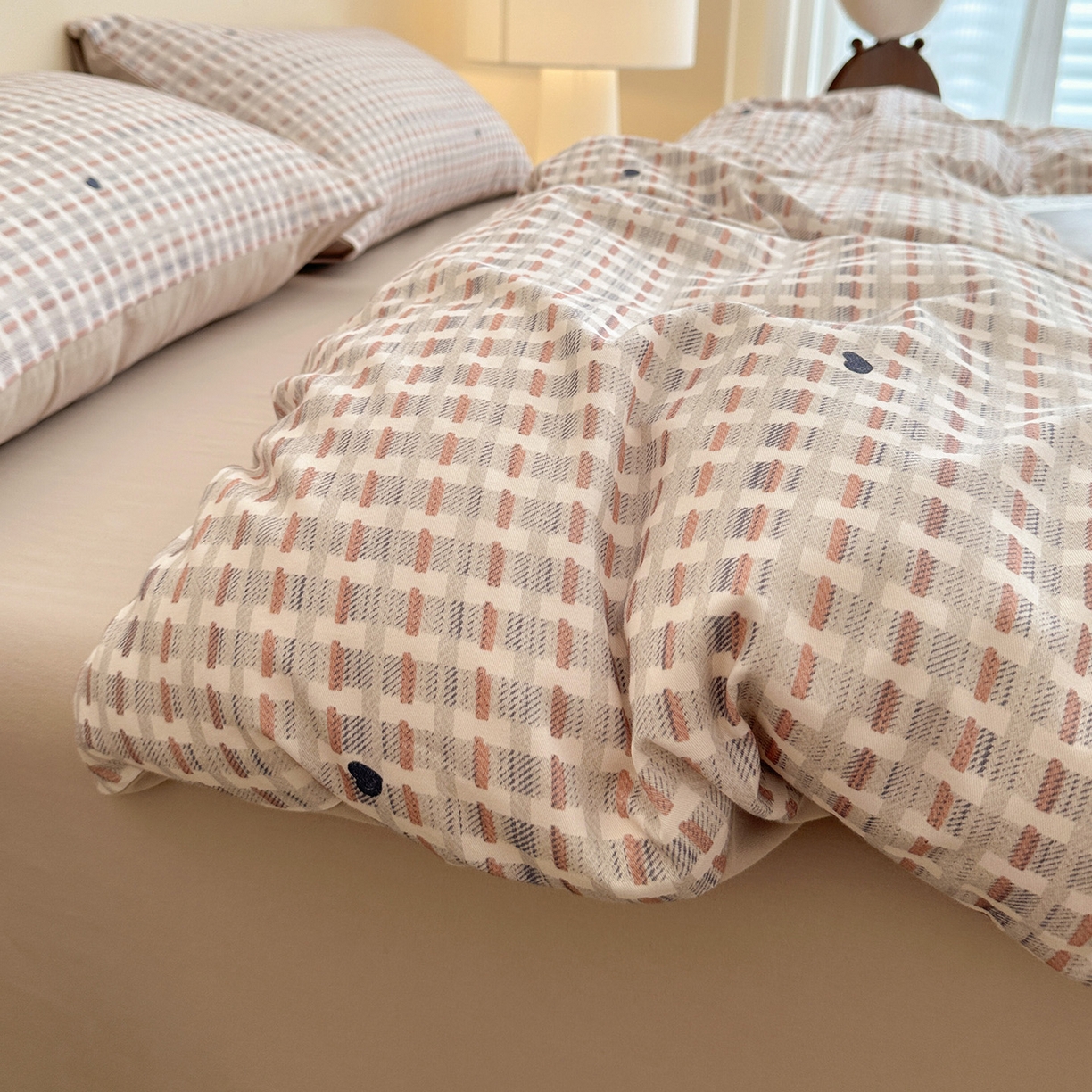 91家纺网 家纺一手货源 找家纺 （总）捌月 2025新款A类数码印花北欧风全棉加厚磨毛四件套直播新品