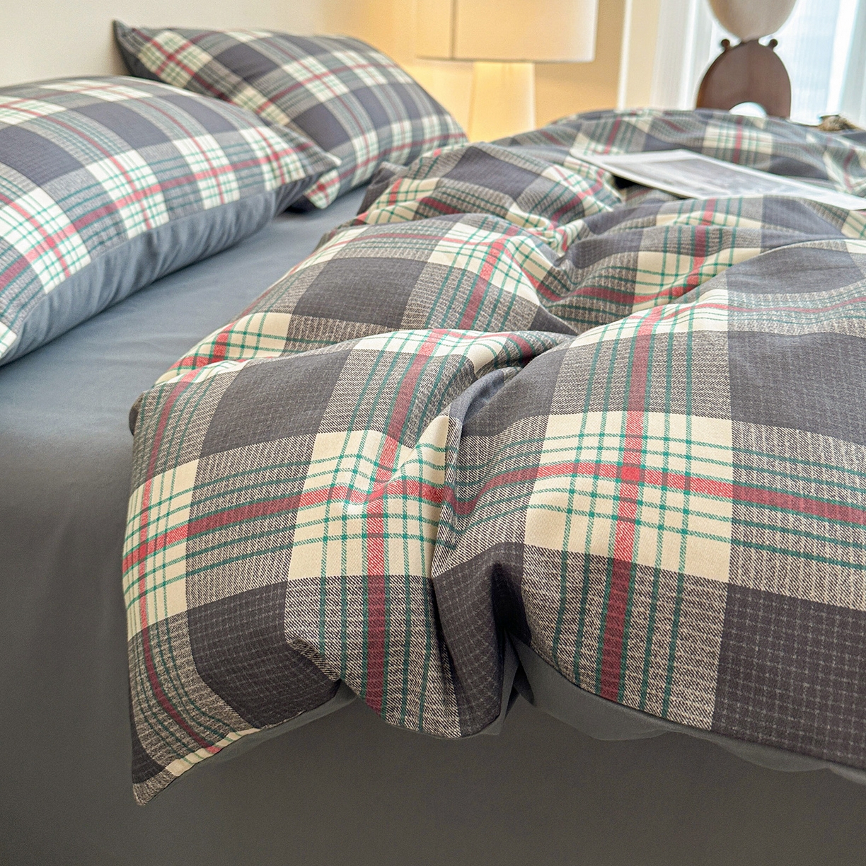 91家纺网 家纺一手货源 找家纺 （总）捌月 2025新款A类数码印花北欧风全棉加厚磨毛四件套直播新品