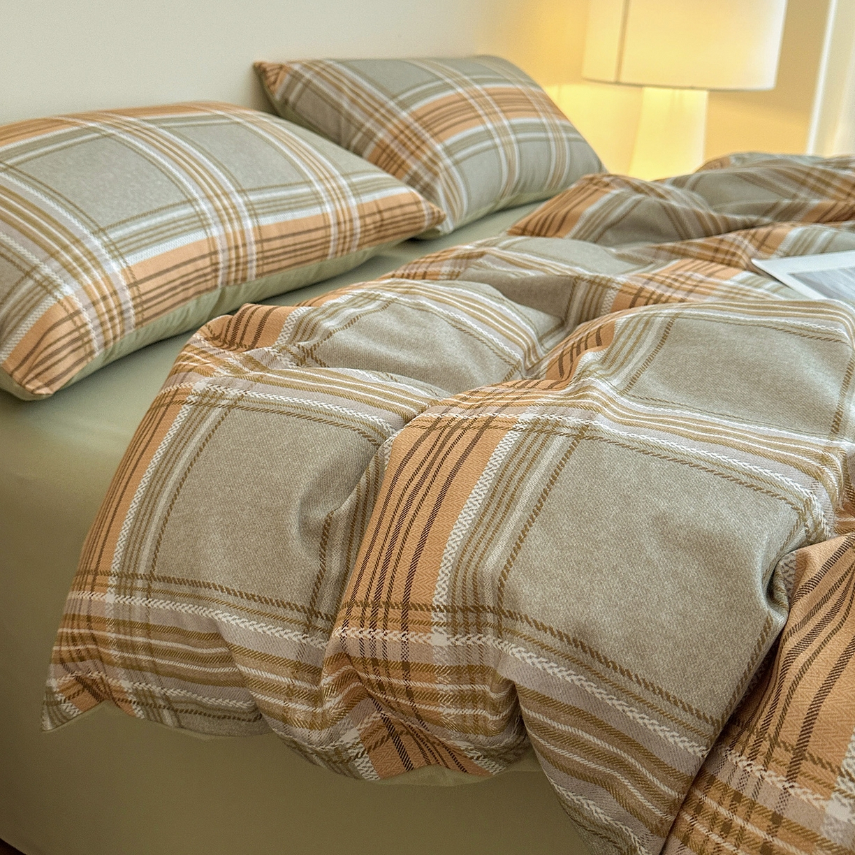 91家纺网 家纺一手货源 找家纺 （总）捌月 2025新款A类数码印花北欧风全棉加厚磨毛四件套直播新品