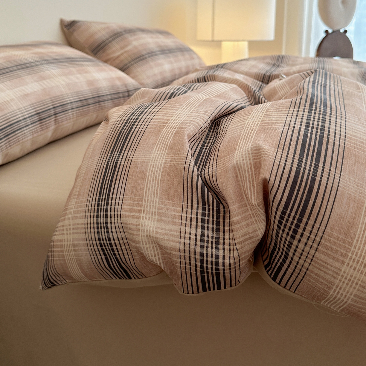 91家纺网 家纺一手货源 找家纺 （总）捌月 2025新款A类数码印花北欧风全棉加厚磨毛四件套直播新品