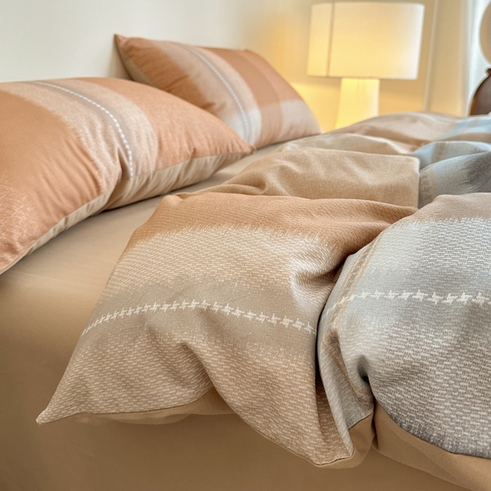 捌月 2025新款A类数码印花北欧风全棉加厚磨毛四件套直播新品 布鲁尼