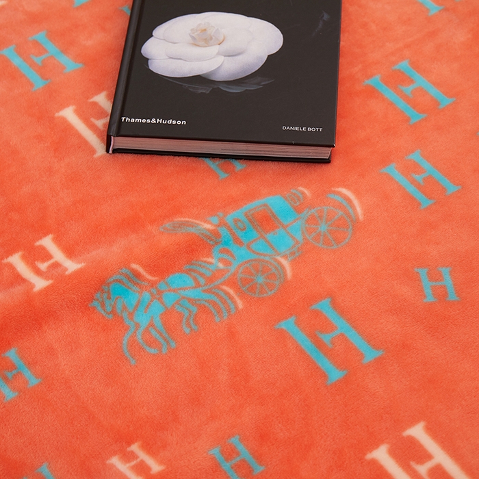 91家纺网 家纺一手货源 找家纺 楼兰公主 2025新款潮牌三角针贝壳绣盖毯毛毯系列 字母骑士