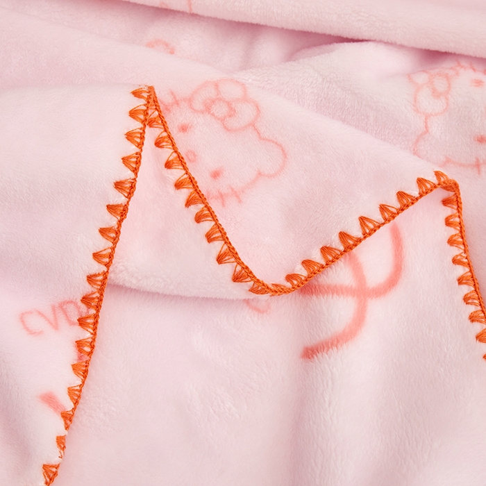 91家纺网 家纺一手货源 找家纺 楼兰公主 2025新款潮牌三角针贝壳绣盖毯毛毯系列 橘猫