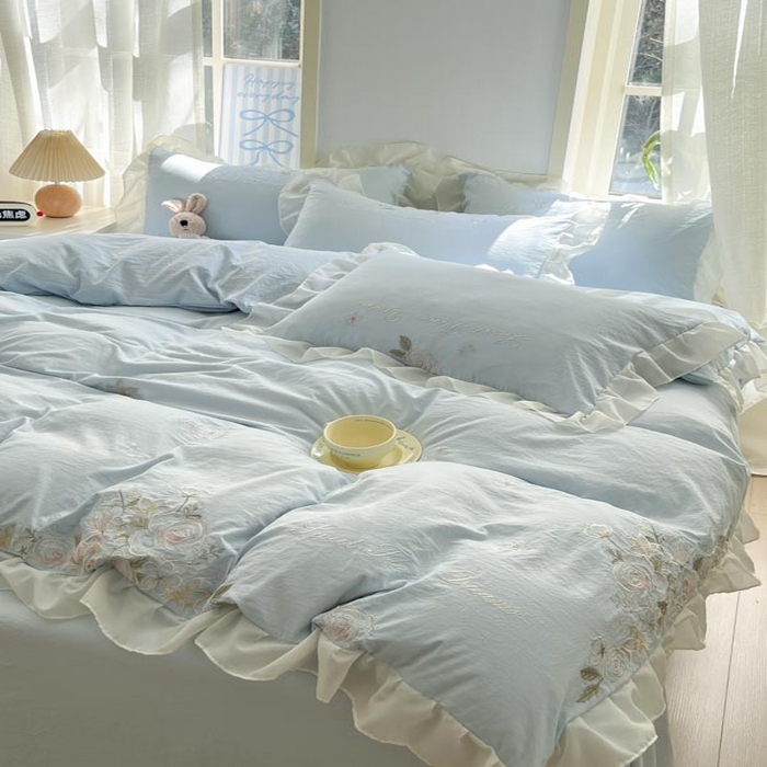 （总）AB家纺2025新款 水洗棉绣花四件套