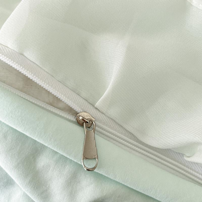 91家纺网 家纺一手货源 找家纺 AB家纺2025新款 水洗棉绣花四件套 依兰梦 水绿