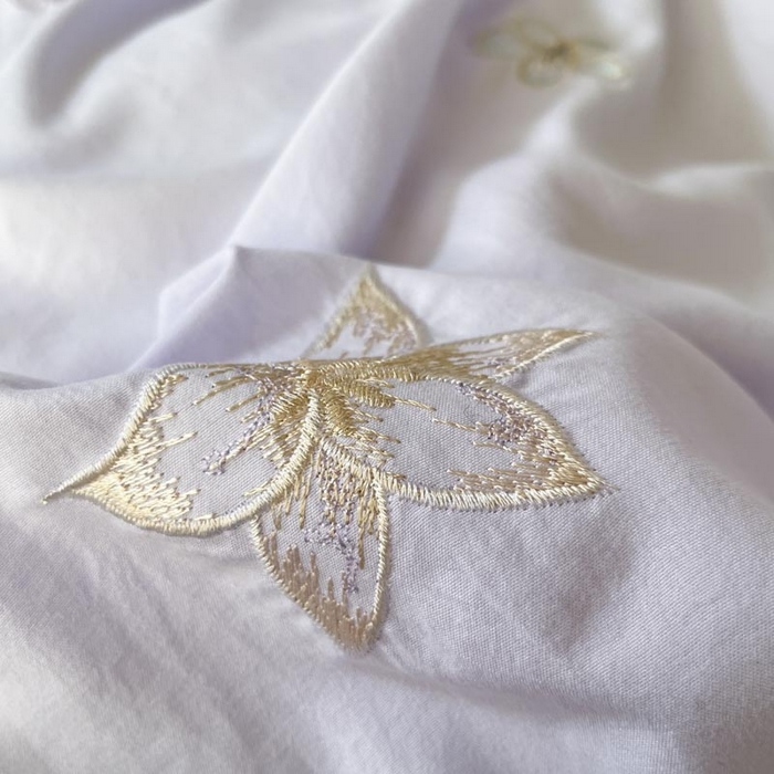 91家纺网 家纺一手货源 找家纺 AB家纺2025新款 水洗棉绣花四件套 依兰梦 香芋紫