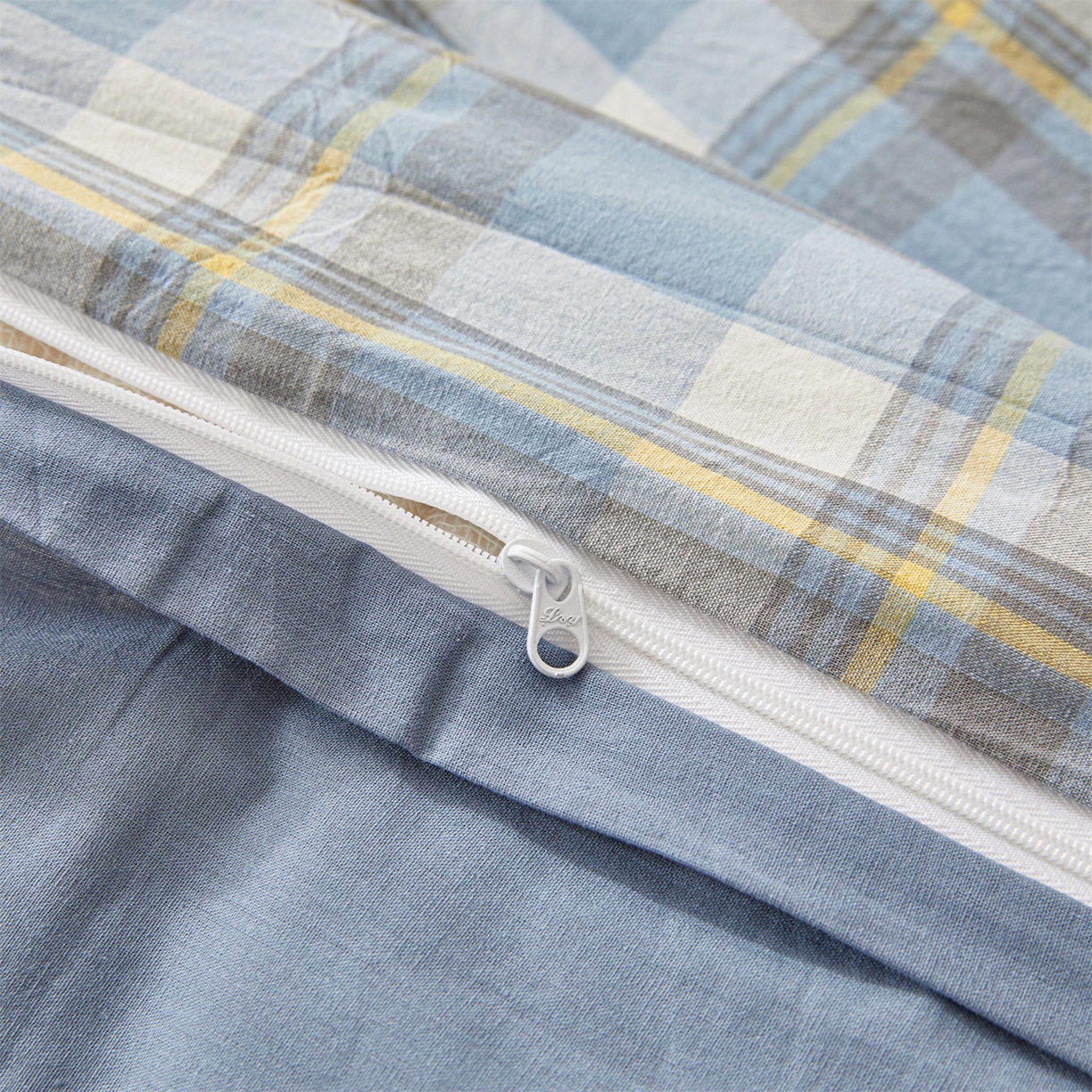 91家纺网 家纺一手货源 找家纺 梵蒂莎 2025新款可拆卸棉花被（场景2） 蓝黄织梦