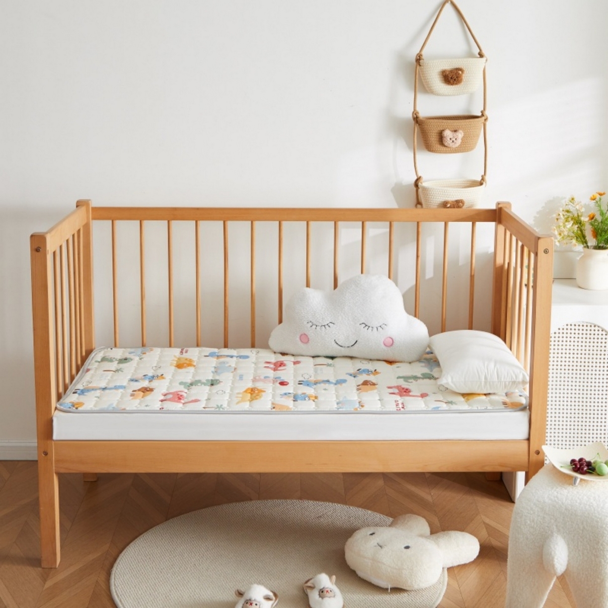 91家纺网 家纺一手货源 找家纺 奇丝雅 2025新款A类全棉棉花婴儿薄床垫幼儿园床褥子儿童专用小宝宝拼接四季通用午睡垫被午托入学 棉花填充-恐龙萌游记-全棉款