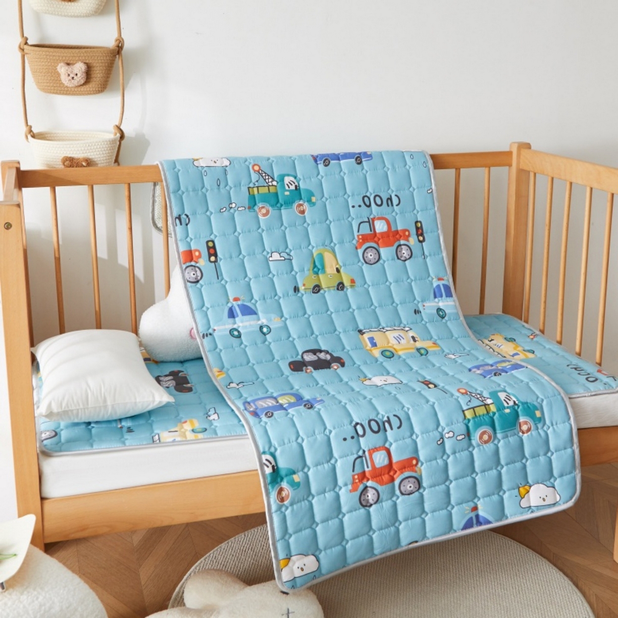 91家纺网 家纺一手货源 找家纺 奇丝雅 2025新款A类全棉棉花婴儿薄床垫幼儿园床褥子儿童专用小宝宝拼接四季通用午睡垫被午托入学 棉花填充-汽车乐园-全棉款