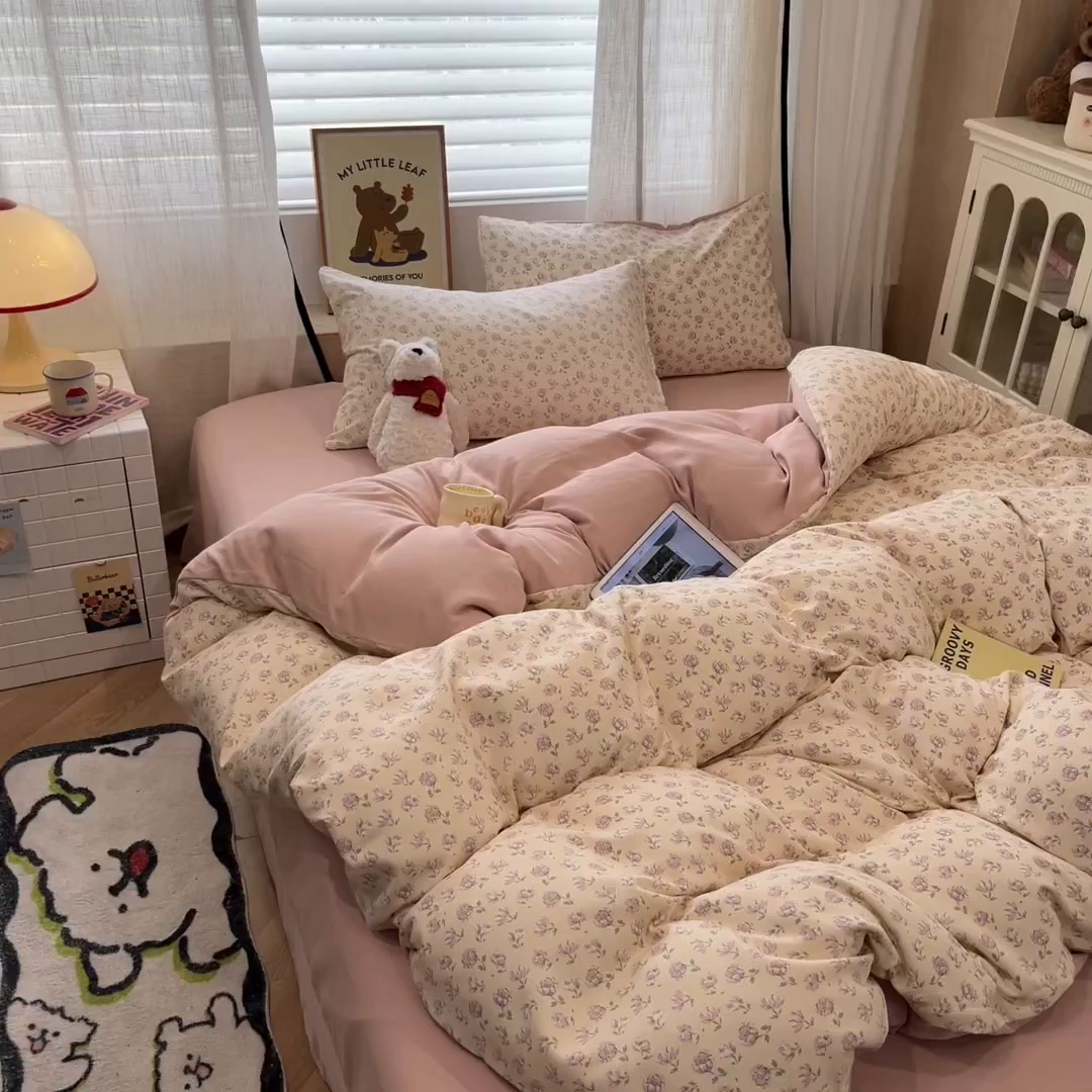 91家纺网 家纺一手货源 找家纺 （总）金梦拉家纺 2025新款A类提花人字纹小布袋款四件套