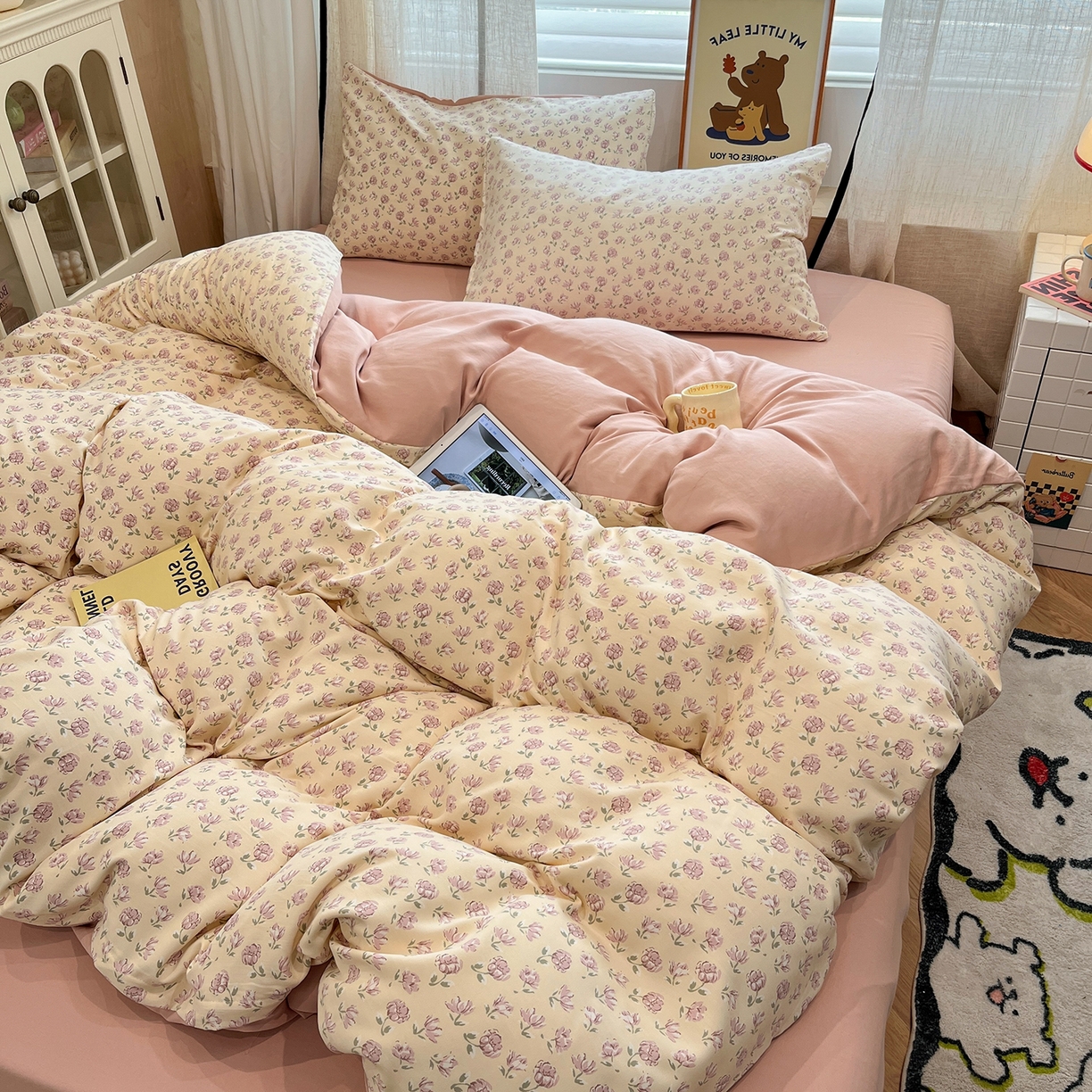 91家纺网 家纺一手货源 找家纺 （总）金梦拉家纺 2025新款A类提花人字纹小布袋款四件套