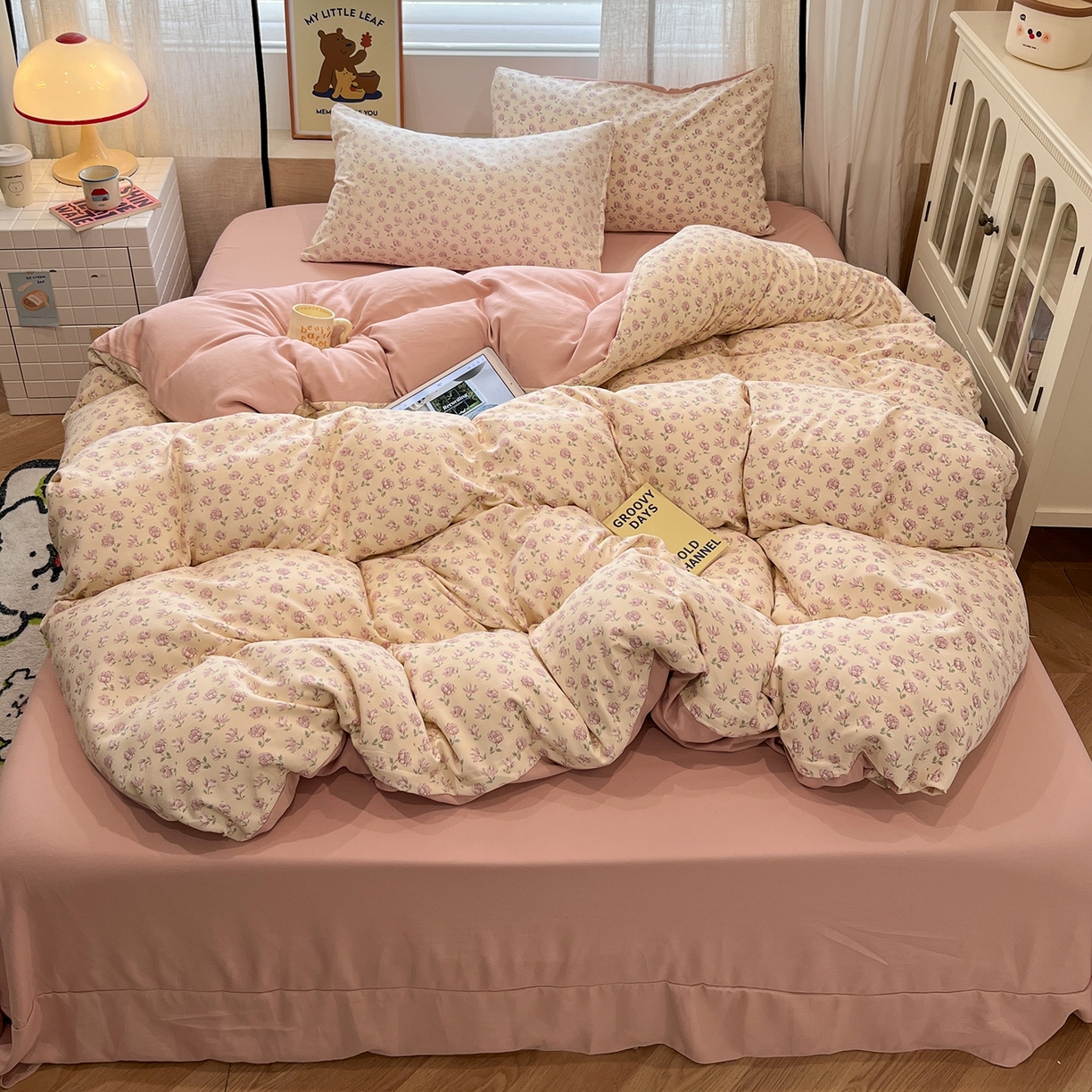 91家纺网 家纺一手货源 找家纺 （总）金梦拉家纺 2025新款A类提花人字纹小布袋款四件套