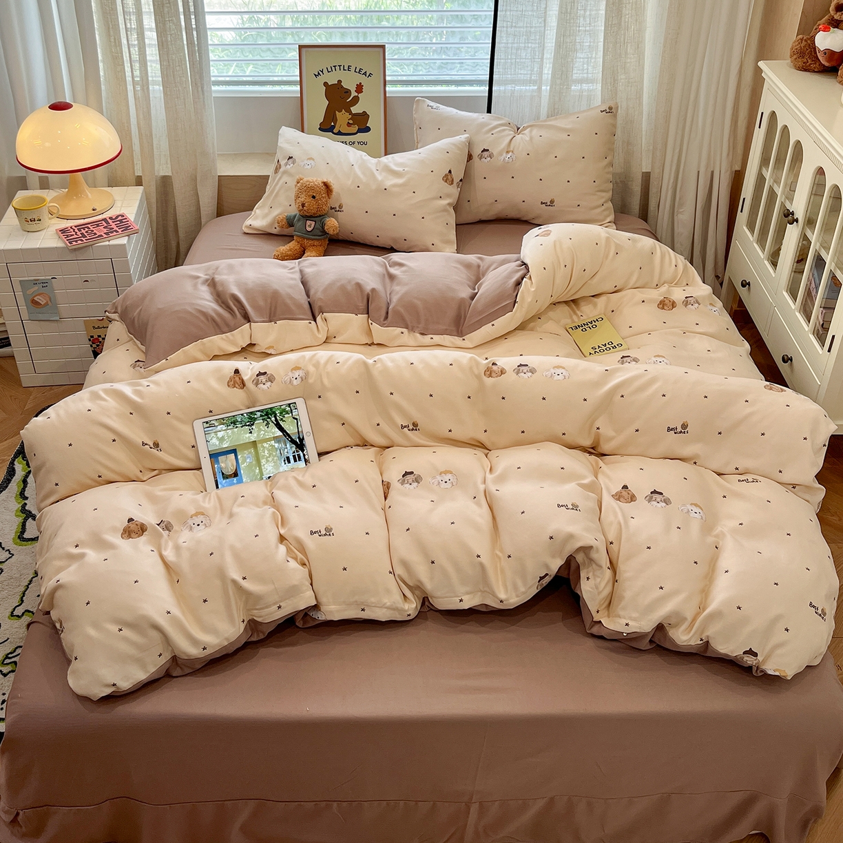 91家纺网 家纺一手货源 找家纺 （总）金梦拉家纺 2025新款A类提花人字纹小布袋款四件套