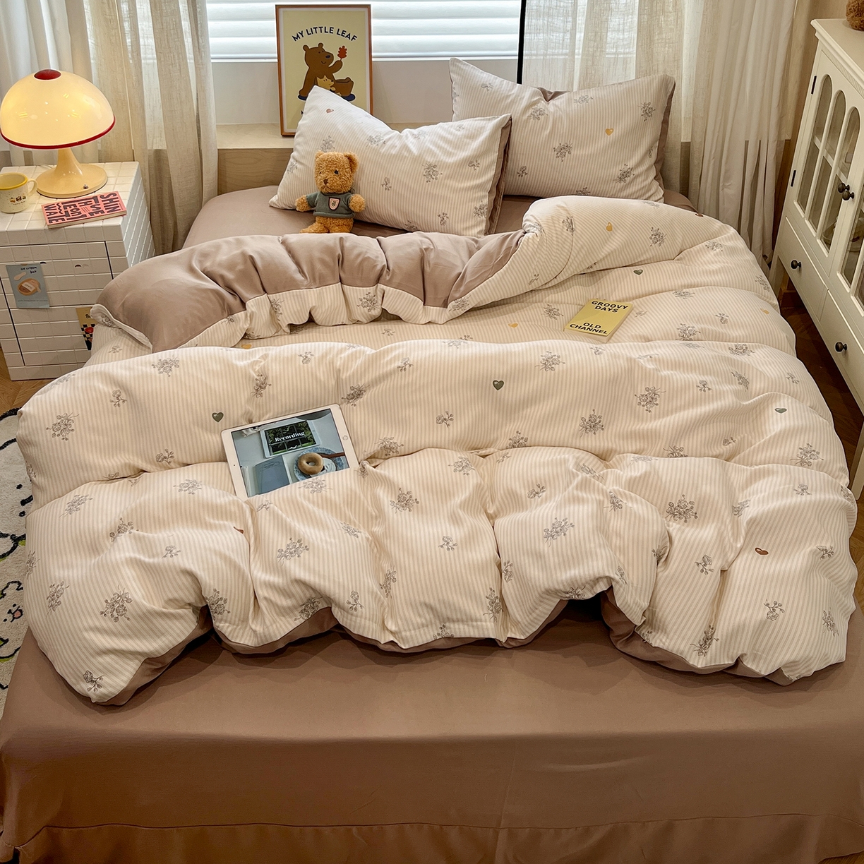 91家纺网 家纺一手货源 找家纺 （总）金梦拉家纺 2025新款A类提花人字纹小布袋款四件套