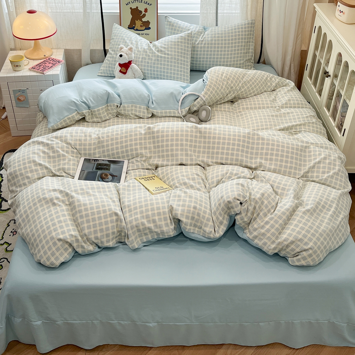 91家纺网 家纺一手货源 找家纺 （总）金梦拉家纺 2025新款A类提花人字纹小布袋款四件套