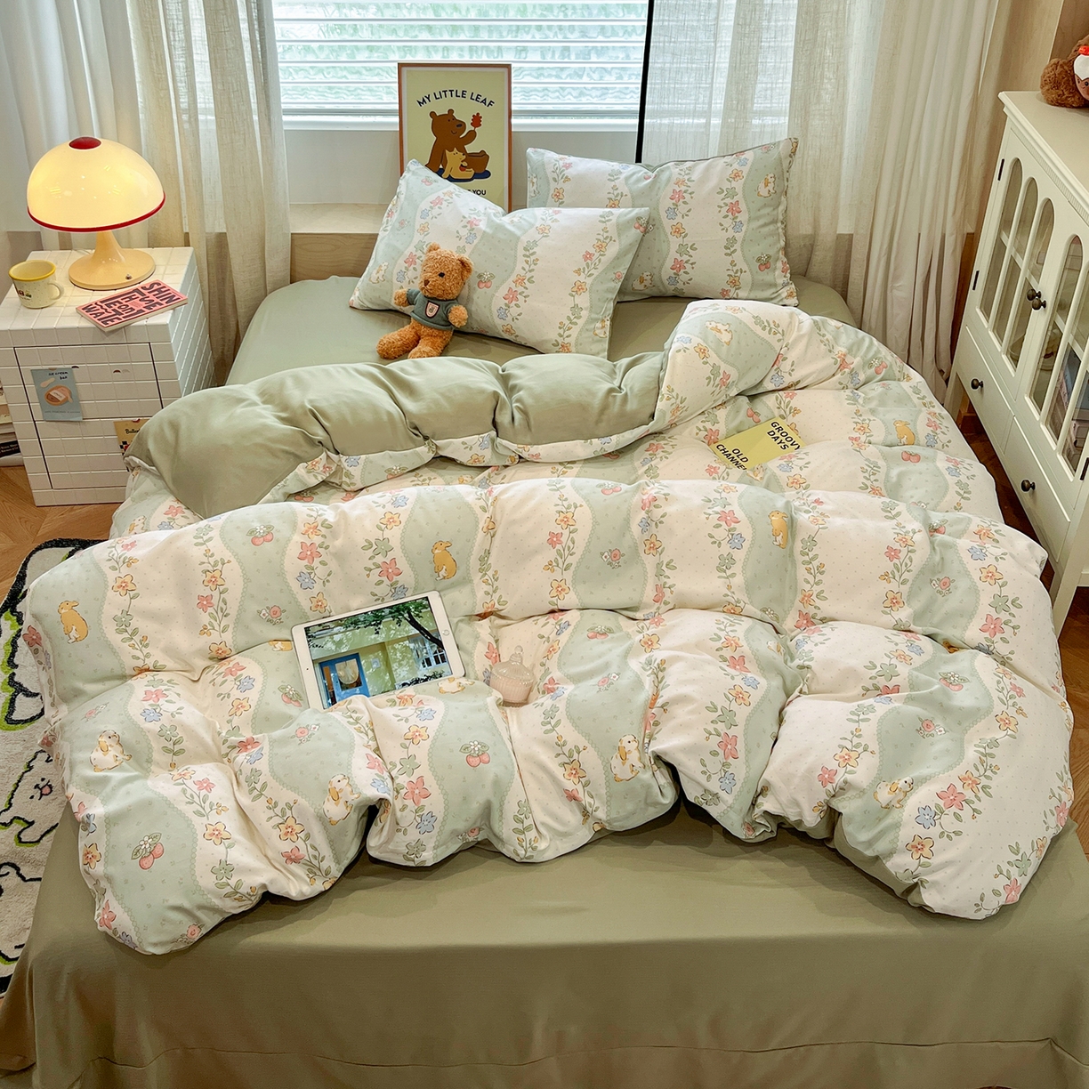 91家纺网 家纺一手货源 找家纺 （总）金梦拉家纺 2025新款A类提花人字纹小布袋款四件套