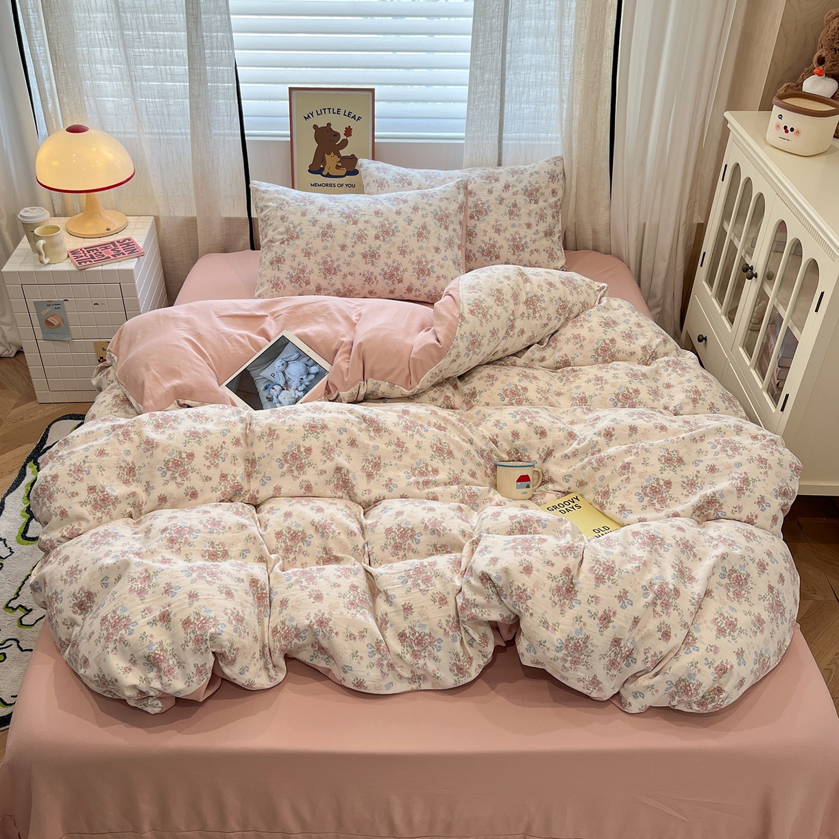 91家纺网 家纺一手货源 找家纺 （总）金梦拉家纺 2025新款A类提花人字纹小布袋款四件套