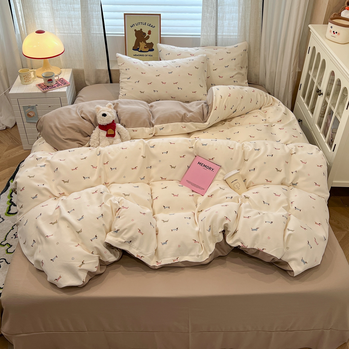 91家纺网 家纺一手货源 找家纺 （总）金梦拉家纺 2025新款A类提花人字纹小布袋款四件套