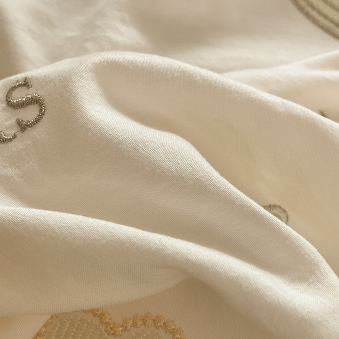 91家纺网 家纺一手货源 找家纺 AB家纺2025新款 水洗棉绣花四件套 丽芙塔 -淡奶油