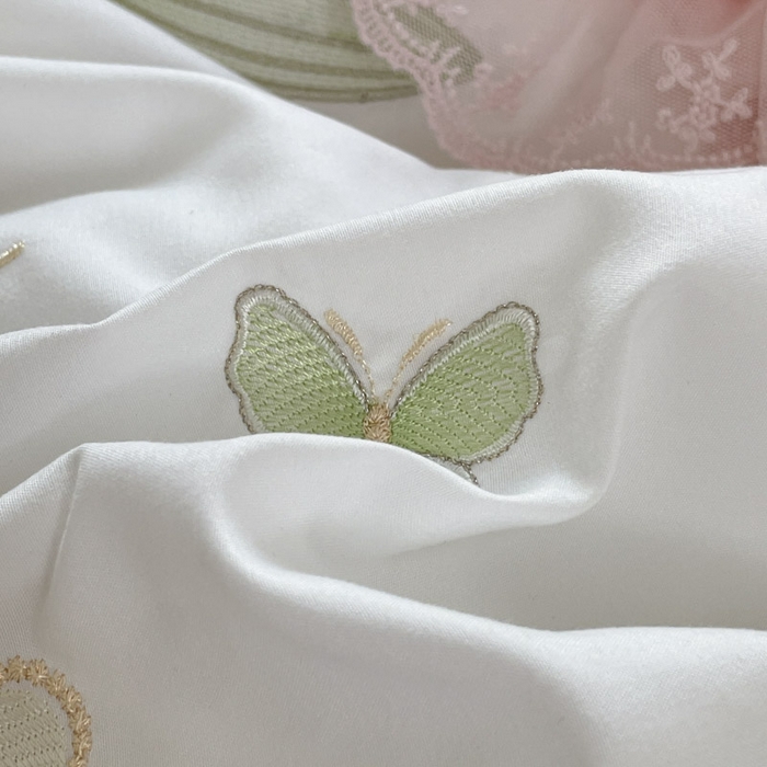 91家纺网 家纺一手货源 找家纺 AB家纺2025新款 水洗棉绣花四件套 丽芙塔-蓝日