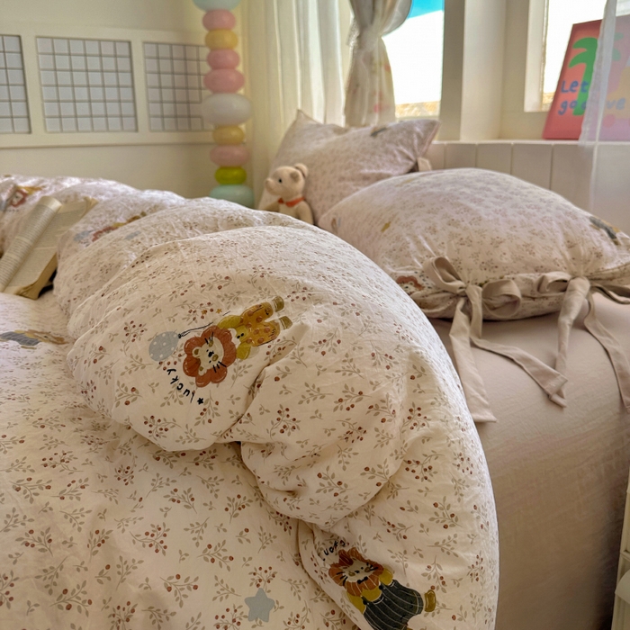 91家纺网 家纺一手货源 找家纺 （总）漫仙阁家纺 2025新款蝴蝶结绑带款四件套-卡通系列