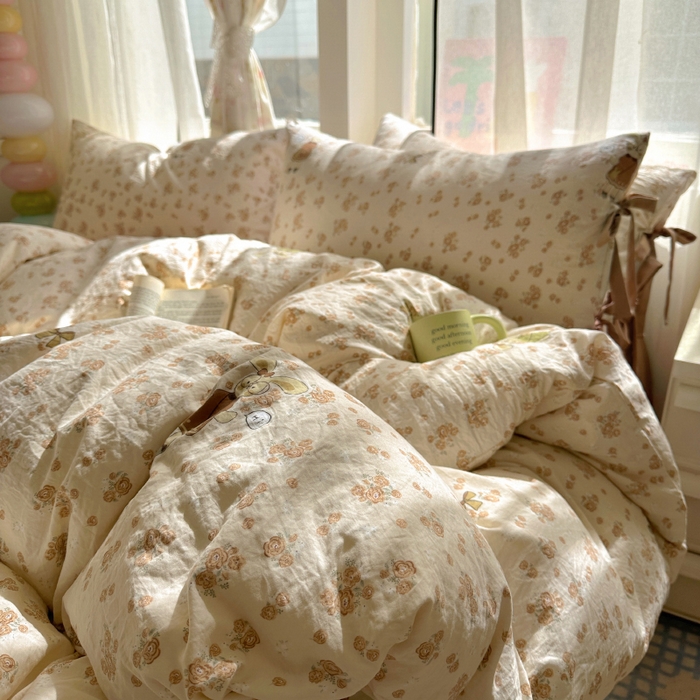 91家纺网 家纺一手货源 找家纺 漫仙阁家纺 2025新款蝴蝶结绑带款四件套-卡通系列 裙子小兔