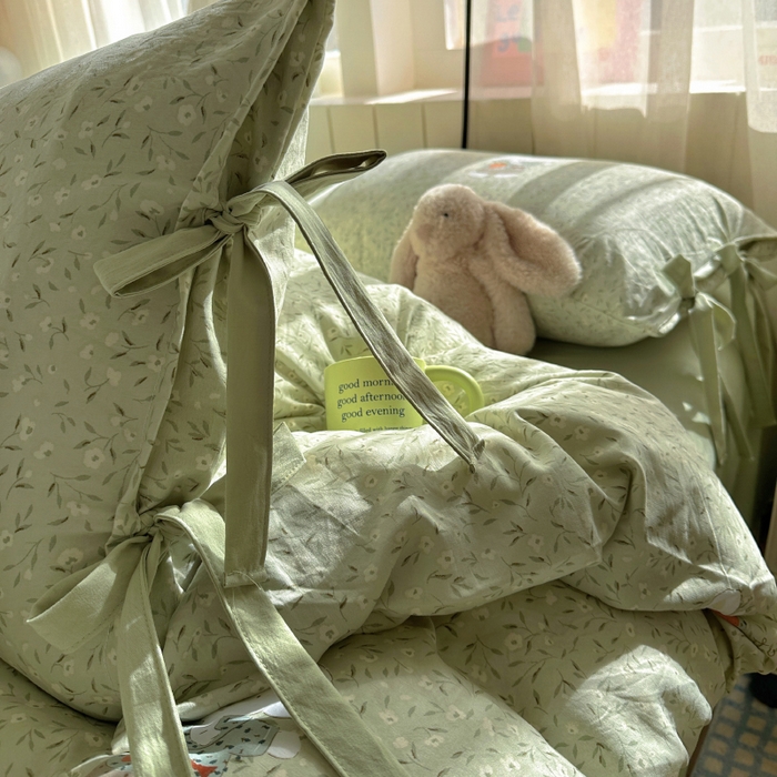 91家纺网 家纺一手货源 找家纺 （总）漫仙阁家纺 2025新款蝴蝶结绑带款四件套-卡通系列