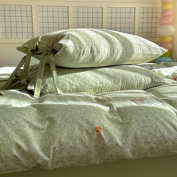 91家纺网 家纺一手货源 找家纺 （总）漫仙阁家纺 2025新款蝴蝶结绑带款四件套-卡通系列