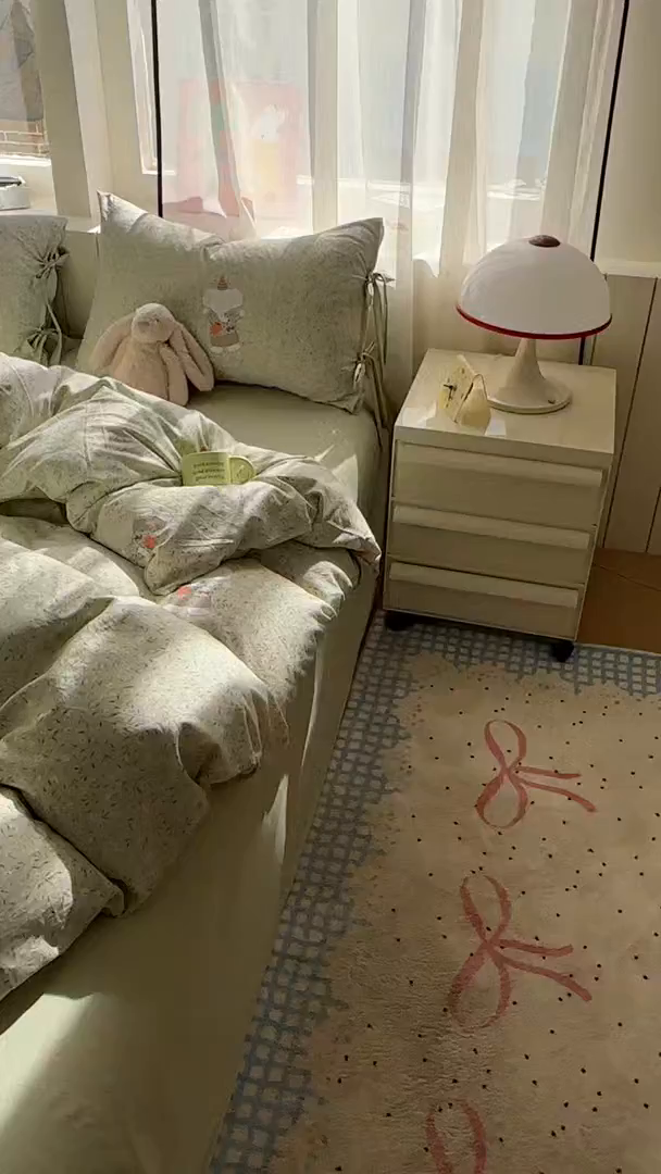 91家纺网 家纺一手货源 找家纺 （总）漫仙阁家纺 2025新款蝴蝶结绑带款四件套-卡通系列